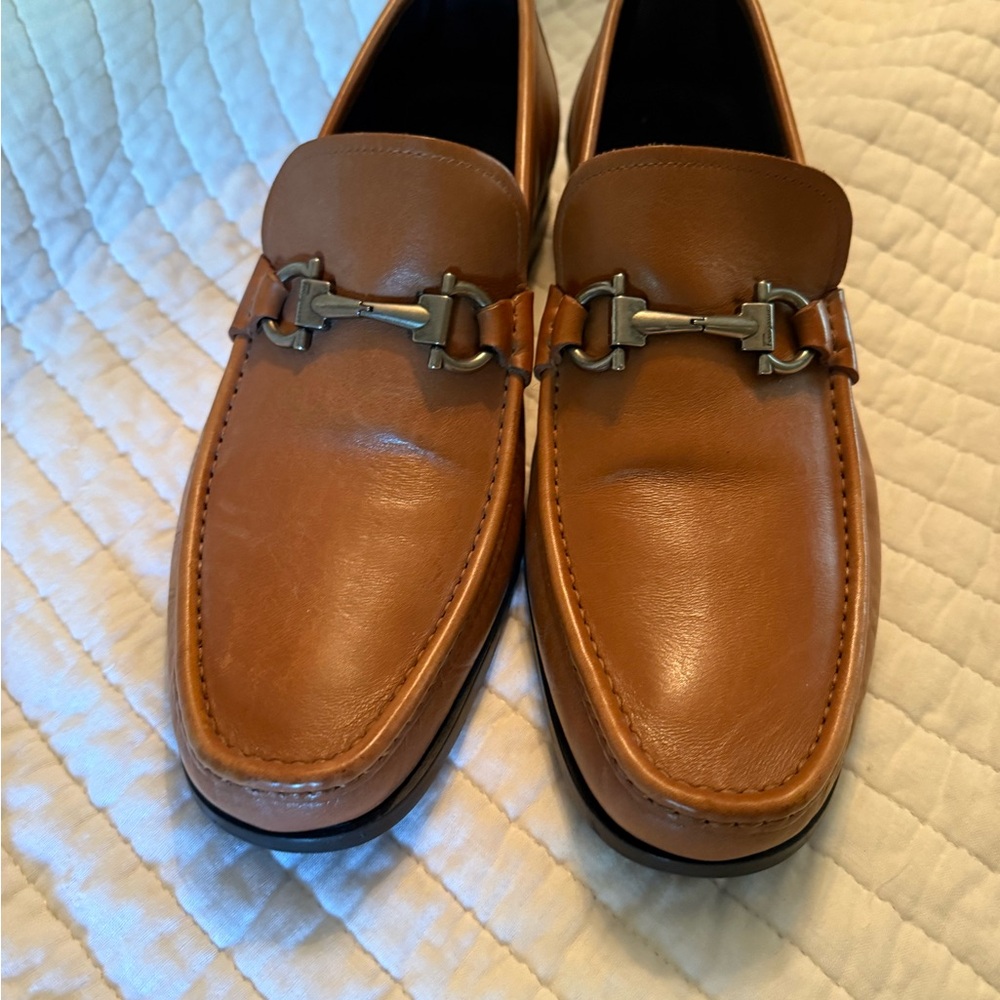 Salvatore Ferragamo Brown Leather Loafers like new